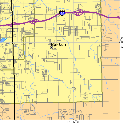 Zip code 48519 close-up map