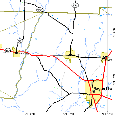 Zip code 71770 close-up map