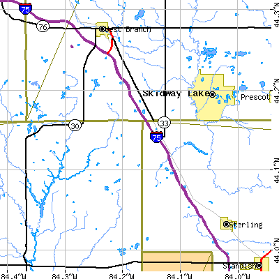 Zip code 48610 close-up map