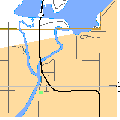 Zip code 48620 close-up map