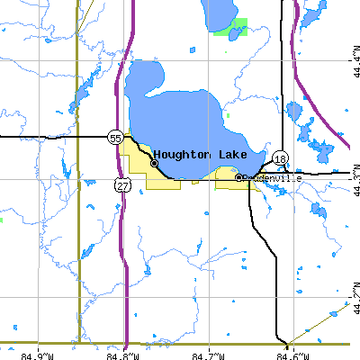 Zip code 48629 close-up map