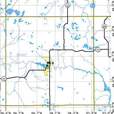 Zip code 48647 close-up map
