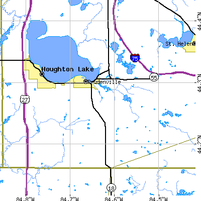 Zip code 48651 close-up map