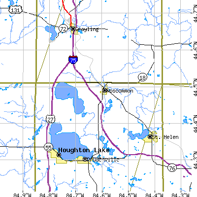 Zip code 48653 close-up map