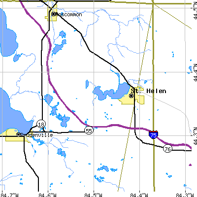 Zip code 48656 close-up map