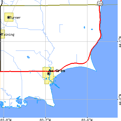 Zip code 48703 close-up map