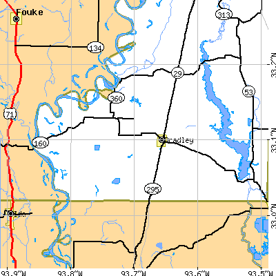 Zip code 71826 close-up map