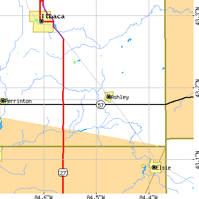 Zip code 48806 close-up map