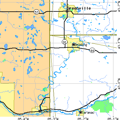 Zip code 48809 close-up map