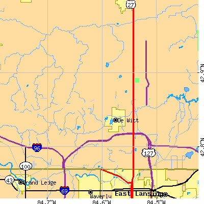 Zip code 48820 close-up map