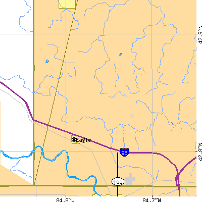 Zip code 48822 close-up map