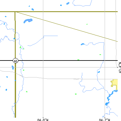 Zip code 48832 close-up map