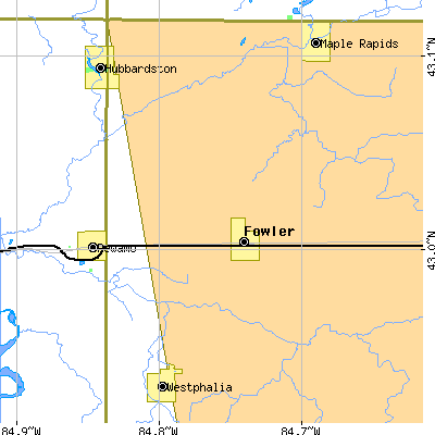 Zip code 48835 close-up map