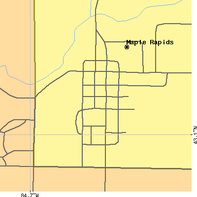 Zip code 48853 close-up map