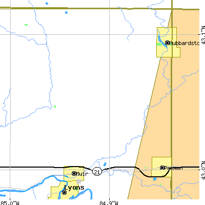 Zip code 48860 close-up map