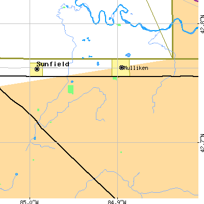 Zip code 48861 close-up map
