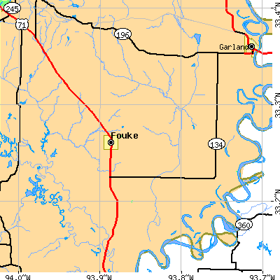 Zip code 71837 close-up map