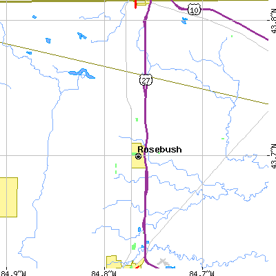 Zip code 48878 close-up map