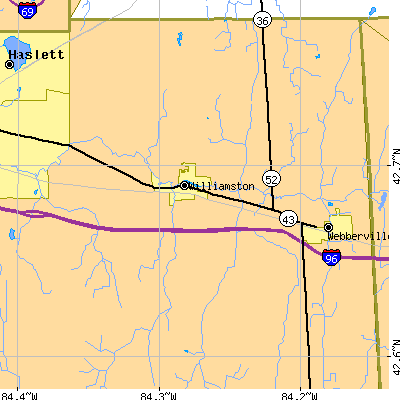 Zip code 48895 close-up map