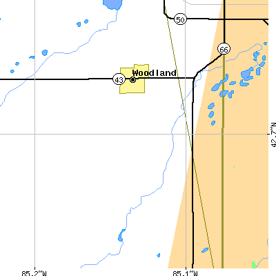 Zip code 48897 close-up map