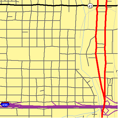 Zip code 48933 close-up map