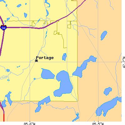 Zip code 49002 close-up map