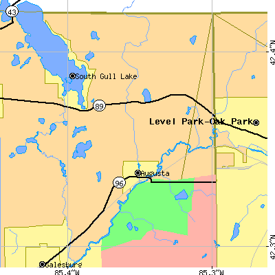 Zip code 49012 close-up map