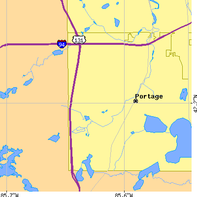 Zip code 49024 close-up map