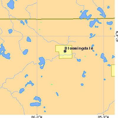Zip code 49026 close-up map