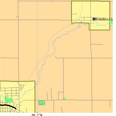 Zip code 49027 close-up map