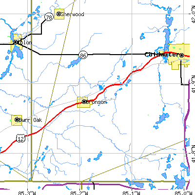 Zip code 49028 close-up map