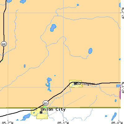 Zip code 49029 close-up map