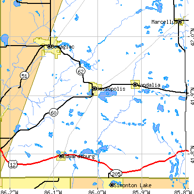 Zip code 49031 close-up map