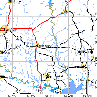 Zip code 71846 close-up map