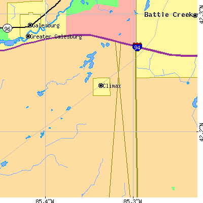 Zip code 49034 close-up map