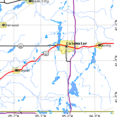 Zip code 49036 close-up map