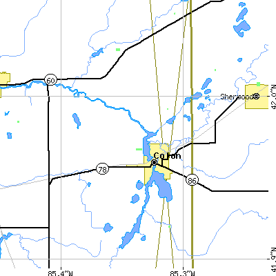 Zip code 49040 close-up map