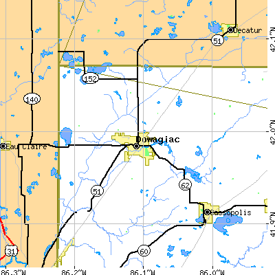 Zip code 49047 close-up map
