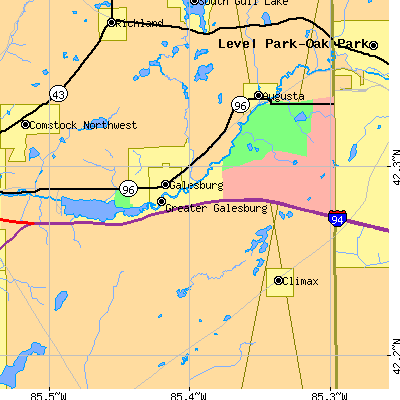 Zip code 49053 close-up map