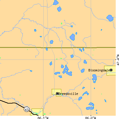 Zip code 49056 close-up map