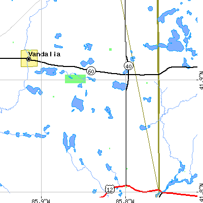 Zip code 49061 close-up map