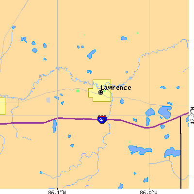 Zip code 49064 close-up map