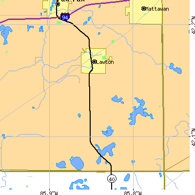 Zip code 49065 close-up map
