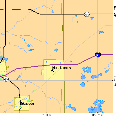 Zip code 49071 close-up map