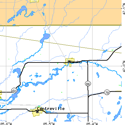 Zip code 49072 close-up map