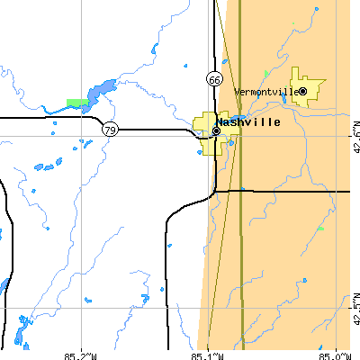 Zip code 49073 close-up map