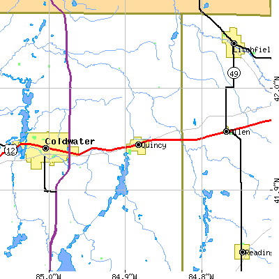 Zip code 49082 close-up map