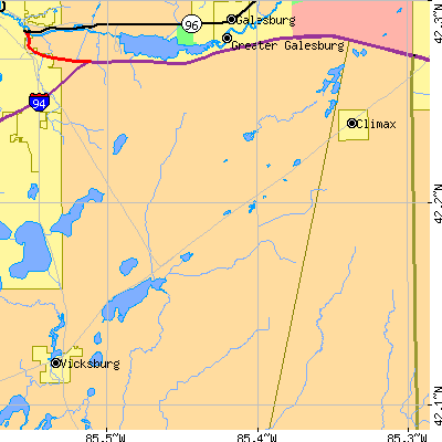 Zip code 49088 close-up map