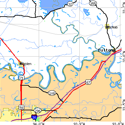 Zip code 71853 close-up map