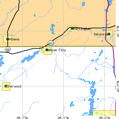 Zip code 49094 close-up map
